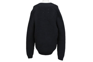 MAISON MARGIELA メゾンマルジェラ ルーズ ゲージ ニット ルーマニア製 ウール ポリアミド ブラック サイズM 美品 中古 4c070130