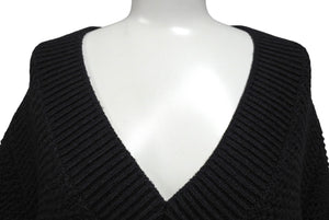 MAISON MARGIELA メゾンマルジェラ ルーズ ゲージ ニット ルーマニア製 ウール ポリアミド ブラック サイズM 美品 中古 4c070130