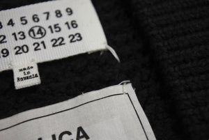 MAISON MARGIELA メゾンマルジェラ ルーズ ゲージ ニット ルーマニア製 ウール ポリアミド ブラック サイズM 美品 中古 4c070130
