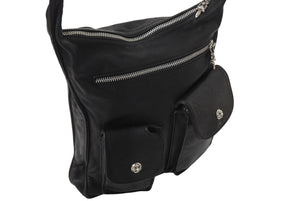 CHROME HEARTS クロムハーツ Fスリンガー ショルダーバッグ 1994/.925刻印 ダガージップ ブラック レザー シルバー925 美品 中古 4c070139