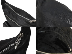 CHROME HEARTS クロムハーツ Fスリンガー ショルダーバッグ 1994/.925刻印 ダガージップ ブラック レザー シルバー925 美品 中古 4c070139