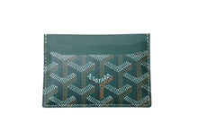 Load image into Gallery viewer, 新品未使用 GOYARD ゴヤール サンシュルピス カードケース STSULPPMLTY08CL08X PVC レザー グリーン ヘリンボーン 中古 4c070144