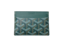 Load image into Gallery viewer, 新品未使用 GOYARD ゴヤール サンシュルピス カードケース STSULPPMLTY08CL08X PVC レザー グリーン ヘリンボーン 中古 4c070144