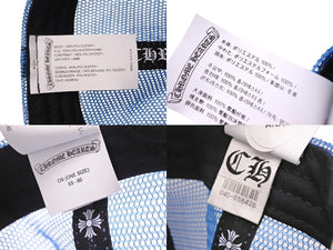 新品未使用 CHROME HEARTS クロムハーツ トラッカーキャップ CHクロスパッチ ONE SIZE メッシュ ブルー ホワイト シルバー925 中古 4c070147