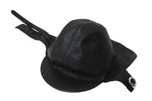 Load image into Gallery viewer, CHROME HEARTS クロムハーツ JOE DERTAY レザーフライトキャップ 1995/sterling刻印 ブラック シルバー925 美品 中古 4c070149