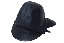 Load image into Gallery viewer, CHROME HEARTS クロムハーツ JOE DERTAY レザーフライトキャップ 1995/sterling刻印 ブラック シルバー925 美品 中古 4c070149