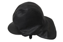 Load image into Gallery viewer, CHROME HEARTS クロムハーツ JOE DERTAY レザーフライトキャップ 1995/sterling刻印 ブラック シルバー925 美品 中古 4c070149