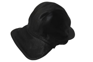 CHROME HEARTS クロムハーツ JOE DERTAY レザーフライトキャップ 1995/sterling刻印 ブラック シルバー925 美品 中古 4c070149