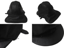 Load image into Gallery viewer, CHROME HEARTS クロムハーツ JOE DERTAY レザーフライトキャップ 1995/sterling刻印 ブラック シルバー925 美品 中古 4c070149
