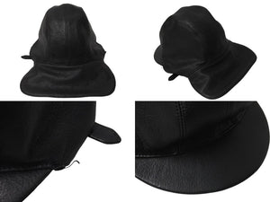 CHROME HEARTS クロムハーツ JOE DERTAY レザーフライトキャップ 1995/sterling刻印 ブラック シルバー925 美品 中古 4c070149
