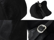 Load image into Gallery viewer, CHROME HEARTS クロムハーツ JOE DERTAY レザーフライトキャップ 1995/sterling刻印 ブラック シルバー925 美品 中古 4c070149