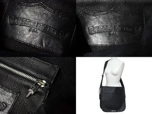 極美品 CHROME HEARTS クロムハーツ MAIL BAG メールバッグ ショルダーバッグ 2127-304-1540-9100 レザー シルバー925 中古 4c070151