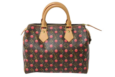極美品 LOUISVUITTON ルイヴィトン スピーディ25 ハンドバッグ M95009 村上隆 モノグラムチェリー ブラウン 中古 4c070161