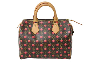 極美品 LOUISVUITTON ルイヴィトン スピーディ25 ハンドバッグ M95009 村上隆 モノグラムチェリー ブラウン 中古 4c070161