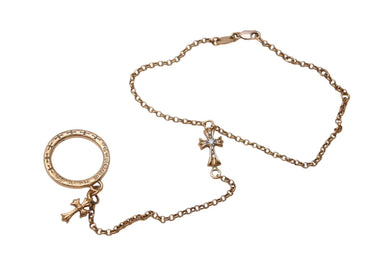 極美品 CHROME HEARTS クロムハーツ リング ブレスレット ベラハディッド オーダー 16.7g ゴールド K22ゴールド ダイヤモンド 11号 ゴールド金具 中古 4c070162