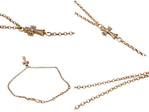 極美品 CHROME HEARTS クロムハーツ リング ブレスレット ベラハディッド オーダー 16.7g ゴールド K22ゴールド ダイヤモンド 11号 ゴールド金具 中古 4c070162