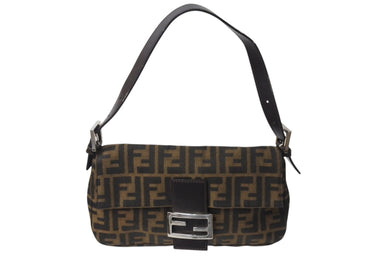 FENDI フェンディ マンマバケット ワンショルダーバッグ 26424 ズッカ柄 コットンキャンバス レザー シルバー金具 美品 中古 4c070166 