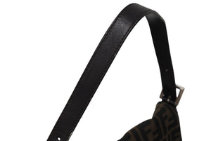 FENDI フェンディ マンマバケット ワンショルダーバッグ 26424 ズッカ柄 コットンキャンバス レザー シルバー金具 美品 中古 4c070166 