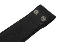 Load image into Gallery viewer, CHROME HEARTS クロムハーツ 1.5inch スクロールレーベルリベッツ ベルト ストラップ サイズ34 ブラック レザー シルバー925 良品 中古 4c070169