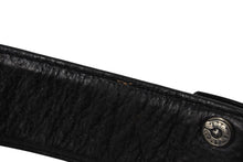 Load image into Gallery viewer, CHROME HEARTS クロムハーツ 1.5inch スクロールレーベルリベッツ ベルト ストラップ サイズ34 ブラック レザー シルバー925 良品 中古 4c070169