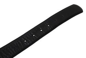 CHROME HEARTS クロムハーツ 1.5inch スクロールレーベルリベッツ ベルト ストラップ サイズ34 ブラック レザー シルバー925 良品 中古 4c070169