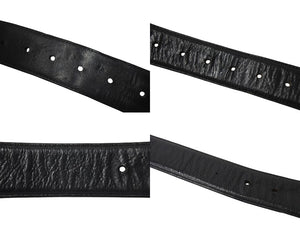 CHROME HEARTS クロムハーツ 1.5inch スクロールレーベルリベッツ ベルト ストラップ サイズ34 ブラック レザー シルバー925 良品 中古 4c070169