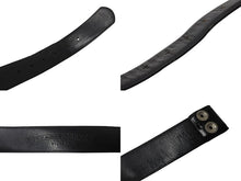 Load image into Gallery viewer, CHROME HEARTS クロムハーツ 1.5inch スクロールレーベルリベッツ ベルト ストラップ サイズ34 ブラック レザー シルバー925 良品 中古 4c070169