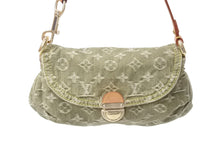 Load image into Gallery viewer, LOUIS VUITTON ルイヴィトン ミニ プリーティ ワンショルダーバッグ M95217 モノグラム デニム カーキ 美品 中古 4c070171