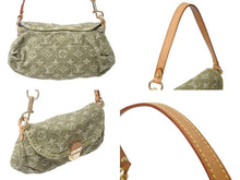 Load image into Gallery viewer, LOUIS VUITTON ルイヴィトン ミニ プリーティ ワンショルダーバッグ M95217 モノグラム デニム カーキ 美品 中古 4c070171