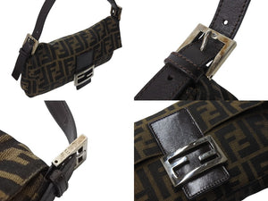 FENDI フェンディ マンマバケット ワンショルダーバッグ 26424 ズッカ柄 コットンキャンバス レザー シルバー金具 美品 中古 4c070173 