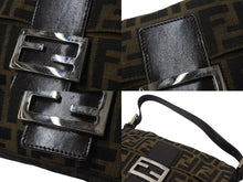 画像をギャラリービューアに読み込む, FENDI フェンディ マンマバケット ワンショルダーバッグ 26424 ズッカ柄 コットンキャンバス レザー シルバー金具 美品 中古 4c070173 