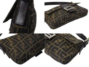 FENDI フェンディ マンマバケット ワンショルダーバッグ 26424 ズッカ柄 コットンキャンバス レザー シルバー金具 美品 中古 4c070173 