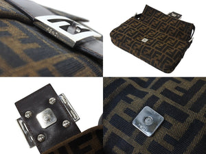 FENDI フェンディ マンマバケット ワンショルダーバッグ 26424 ズッカ柄 コットンキャンバス レザー シルバー金具 美品 中古 4c070174 