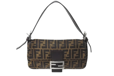 FENDI フェンディ マンマバケット ワンショルダーバッグ 26424 ズッカ柄 コットンキャンバス レザー シルバー金具 美品 中古 4c070176 