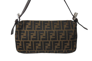 FENDI フェンディ マンマバケット ワンショルダーバッグ 26424 ズッカ柄 コットンキャンバス レザー シルバー金具 美品 中古 4c070176 