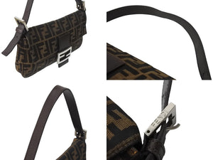 FENDI フェンディ マンマバケット ワンショルダーバッグ 26424 ズッカ柄 コットンキャンバス レザー シルバー金具 美品 中古 4c070176 
