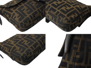 FENDI フェンディ マンマバケット ワンショルダーバッグ 26424 ズッカ柄 コットンキャンバス レザー シルバー金具 美品 中古 4c070176 