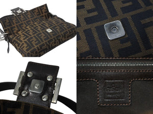 FENDI フェンディ マンマバケット ワンショルダーバッグ 26424 ズッカ柄 コットンキャンバス レザー シルバー金具 美品 中古 4c070176 