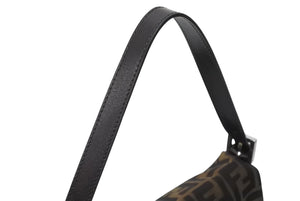 極美品 FENDI フェンディ マンマバケット ワンショルダーバッグ 26424 ズッカ柄 コットンキャンバス レザー シルバー金具 中古 4c070179 