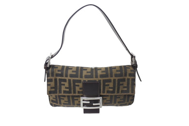 FENDI フェンディ マンマバケット ワンショルダーバッグ 26424 ズッカ柄 コットンキャンバス レザー シルバー金具 美品 中古 4c070180 