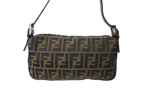 FENDI フェンディ マンマバケット ワンショルダーバッグ 26424 ズッカ柄 コットンキャンバス レザー シルバー金具 美品 中古 4c070180 