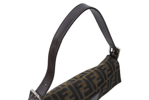 FENDI フェンディ マンマバケット ワンショルダーバッグ 26424 ズッカ柄 コットンキャンバス レザー シルバー金具 美品 中古 4c070180 