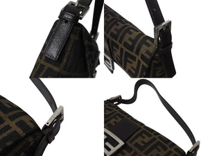 FENDI フェンディ マンマバケット ワンショルダーバッグ 26424 ズッカ柄 コットンキャンバス レザー シルバー金具 美品 中古 4c070180 