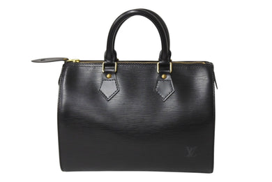 極美品 LOUIS VUITTON ルイヴィトン スピーディ25 ハンドバッグ M59022 エピレザー ブラック ゴールド金具 中古 4c070184