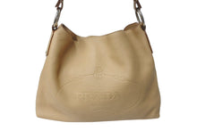Load image into Gallery viewer, PRADA プラダ ハンドバッグ トートバッグ ショルダーバッグ 31 14 BE レザー ベージュ シルバー金具 美品 中古 4c070186