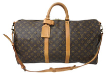 Load image into Gallery viewer, LOUIS VUITTON ルイヴィトン モノグラム キーポル55 ボストンバッグ M41414 ブラウン ロゴ ゴールド金具 美品 中古 4c070188