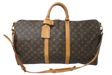 LOUIS VUITTON ルイヴィトン モノグラム キーポル55 ボストンバッグ M41414 ブラウン ロゴ ゴールド金具 美品 中古 4c070188