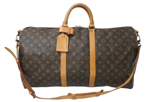LOUIS VUITTON ルイヴィトン モノグラム キーポル55 ボストンバッグ M41414 ブラウン ロゴ ゴールド金具 美品 中古 4c070188