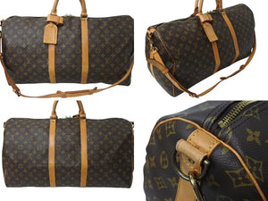 LOUIS VUITTON ルイヴィトン モノグラム キーポル55 ボストンバッグ M41414 ブラウン ロゴ ゴールド金具 美品 中古 4c070188