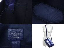 Load image into Gallery viewer, 極美品 LOUIS VUITTON ルイヴィトン モノグラム バンダナ キャンバス ランドネPM ブルー M20562 RFID 中古 4c070191